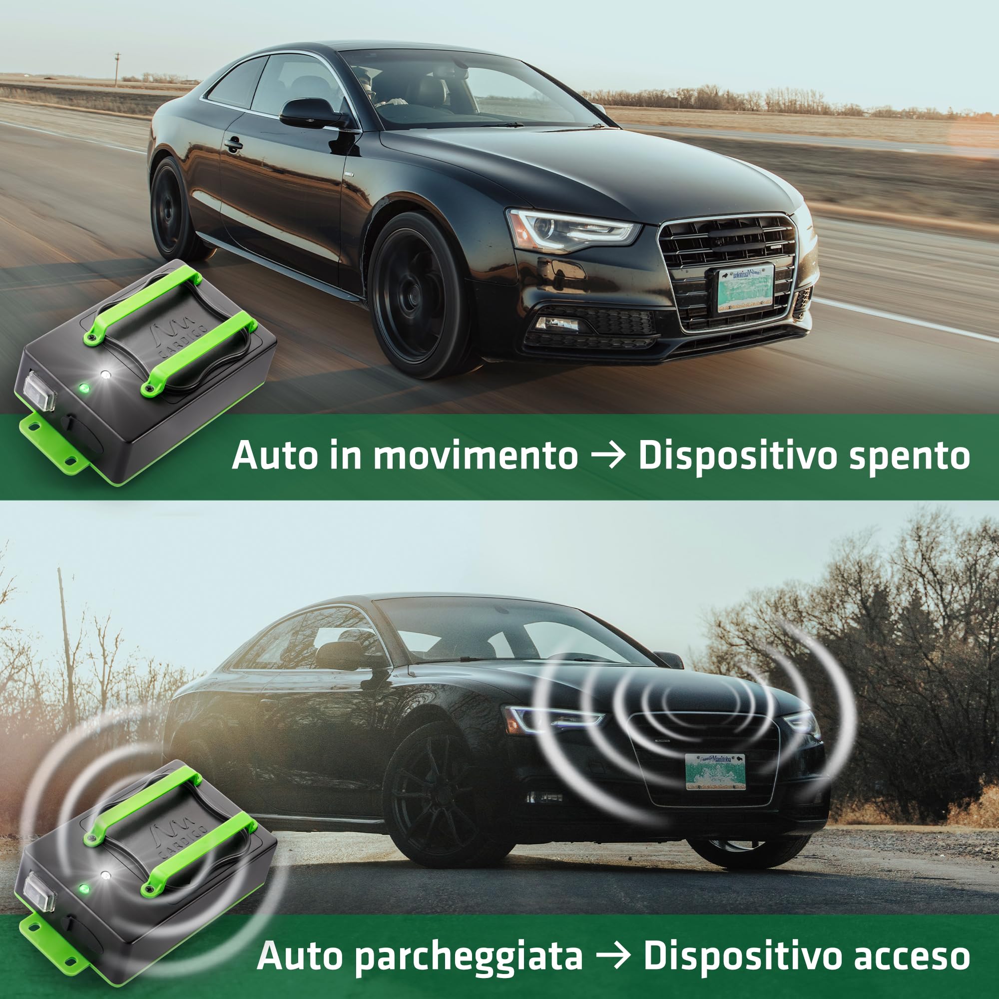 Gardigo® Dispositivo Anti Martore a Batterie | Repellente Antiroditori per Auto, Casa | Facile Sostituzione Batterie | Ultrasuoni per Allontanare Roditori Vano Motore, Soffitta | Repellente Topi Auto