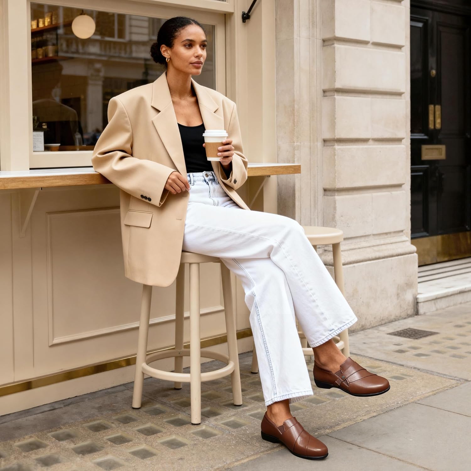 DREAM PAIRS Women's Arch Support Slip-on Loafers - Image 2