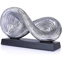 orenm Modern Infinity Loop Symbol Sculpture,Abstract Art Geometric Knot Home Decorations,Unique Shelf Decor Sculpture for Desk Paperweights,Entryway Table,Living, Coffee Table Decor Silver