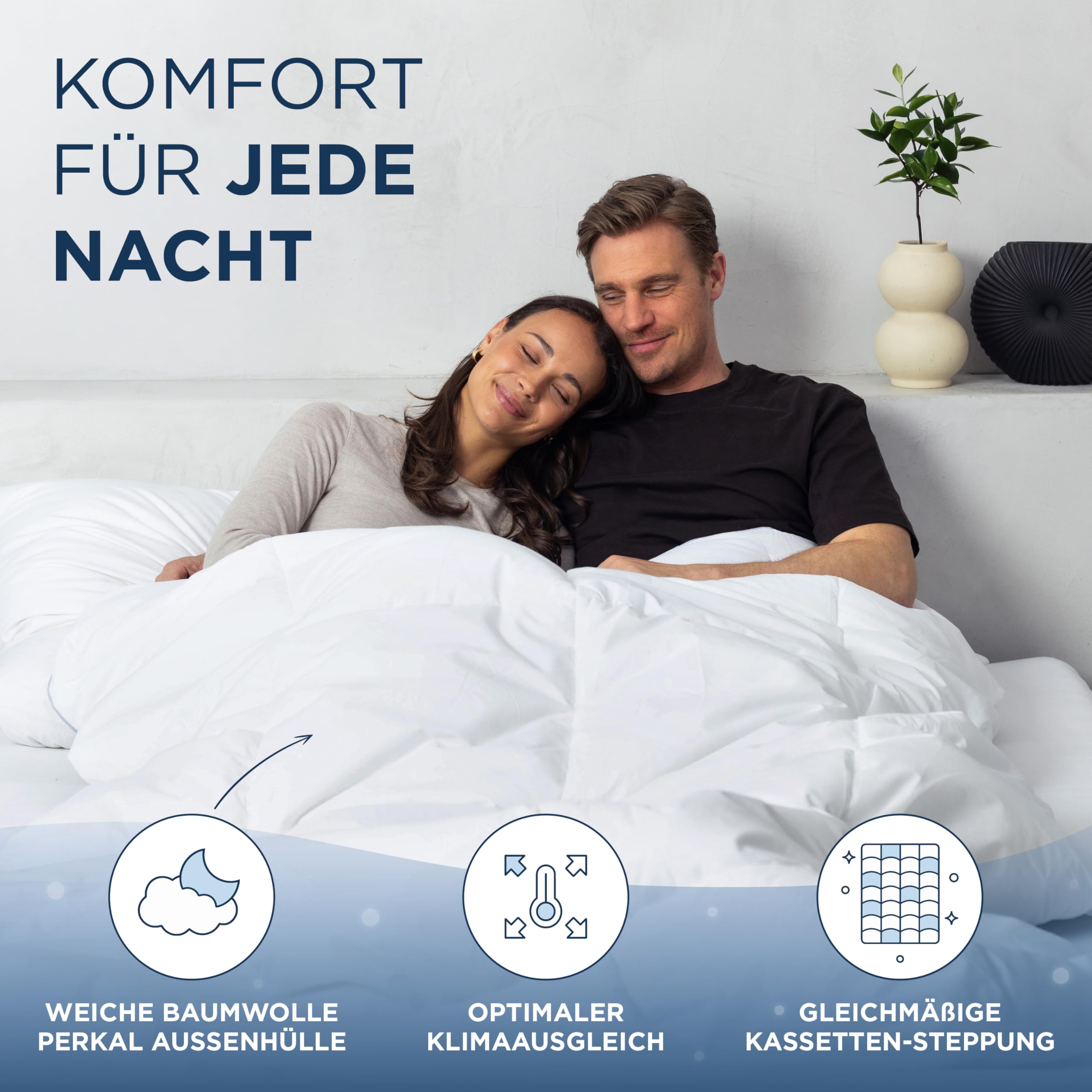 Samthus Feder- und Daunendecke 220x240cm - Oeko-Tex zertifizierte Bettdecke aus weichen Federn und Daunen - Federbettdecke - RDS zertifizierte Sommer & Winterdecke - Duvet - Ganzjahresdecke