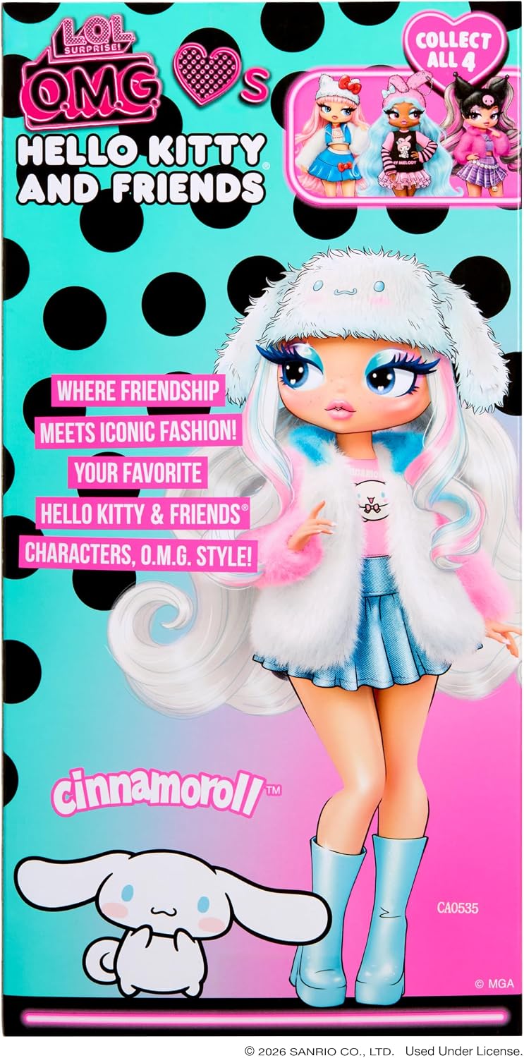 LOL Surprise OMG Loves Hello Kitty and Friends – Cinnamoroll – Fashion Doll Inspired by Hello Kitty and Friends Character – Play & Display!