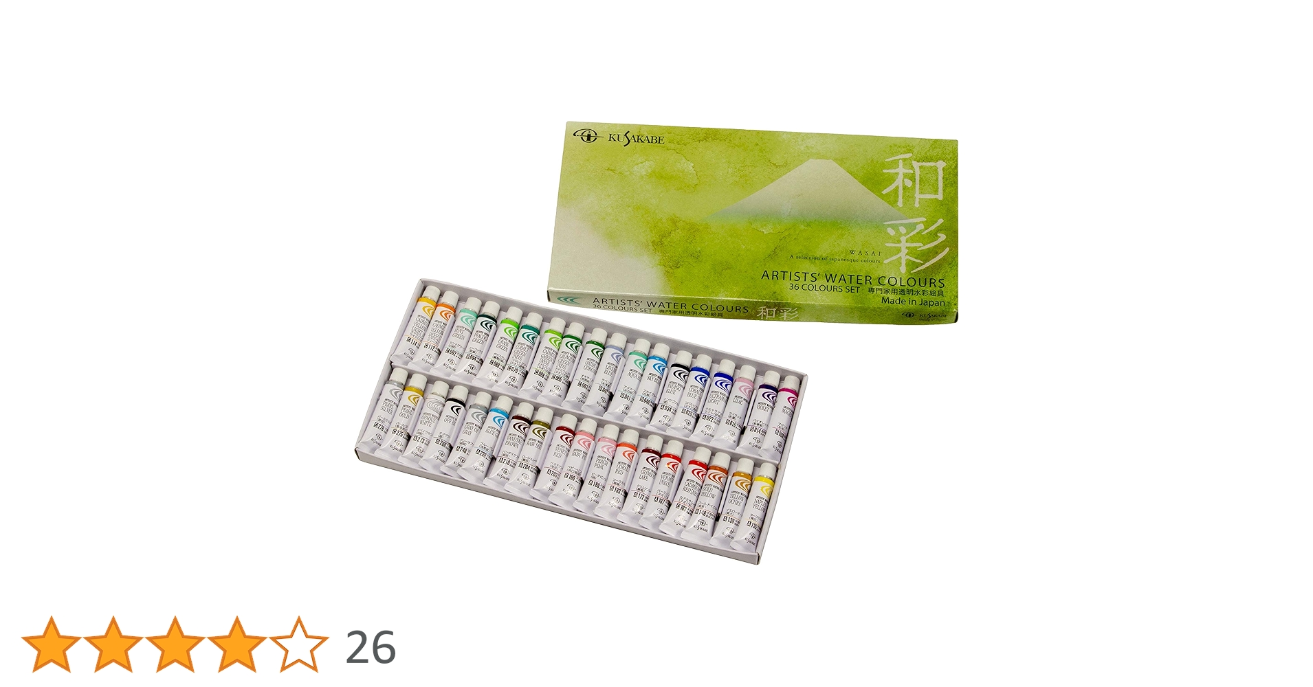 (未使用･未開封品)　クサカベ 透明水彩絵具 和彩 36色セット 5ml(2号) ar3p5n1 Amazon | クサカベ(KUSAKABE) 透明水彩絵具 和彩 18色セット 5ml