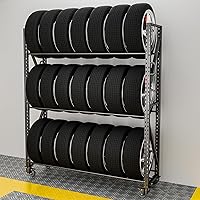 NULTRUMA 3-Tier Heavy-Duty Steel Tire Rack for Cars Trucks SUVs - 1100lb Capacity Adjustable 60x18x84 Garage Warehouse Storage