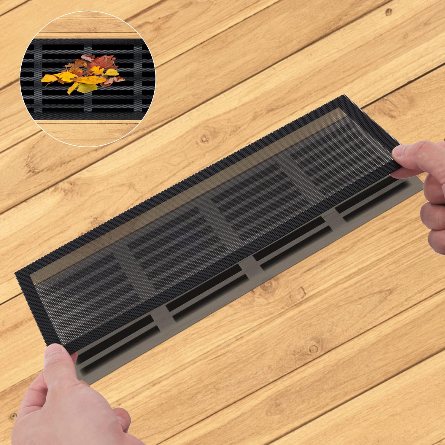 8pcs Floor Mesh Vent Covers, 4x12inch Rectangle PVC Black Vent Covers