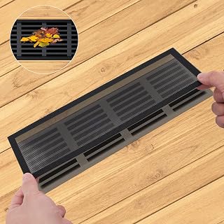 8pcs Floor Mesh Vent Covers, 4x12inch Rectangle PVC Black Vent Covers for Home Floor Air Vent Screen Cover Magnetic for Home Floor Wall Ceiling Catch Debris Hairs PC Dust Filter