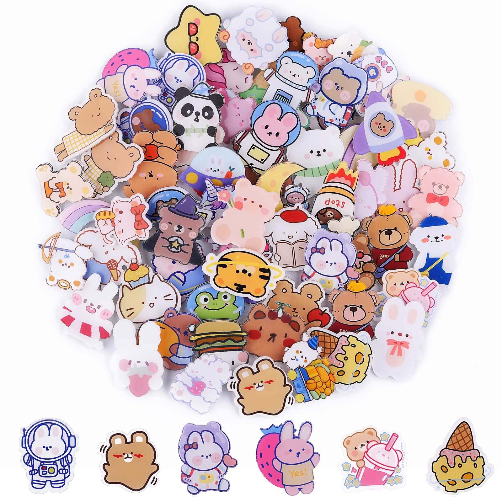 65 Sztuk Akrylowe Śliczne Szpilki, Kalolary Śliczne Estetyczne Odznaki Pin Kawaii Plecak Szpilki Owca Królik Pies Niedźwiedź Dziewczyna Kreskówka Broszka Pin Plecaki Torby Kurtki Bluzy Kapturem Czapki