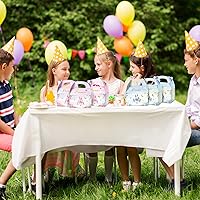 Vista 6 de Nezyo Cajas de regalo de princesa y príncipe, cajas de cartón rosa y azul para cumpleaños de niños y niñas (12 unidades, príncipe y princesa)