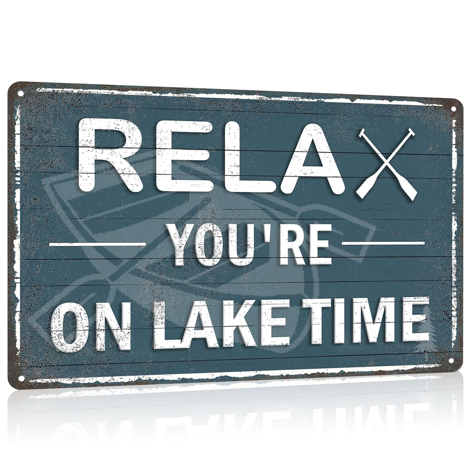 Yepyayqvk Tin Sign 05 You're On Lake Time Tin Sign – Lake House Decor And Lake Wall Art For Summer Cabin, Lake Life Decor For Home Or Outdoor – Vintage Metal Sign For Lake House Essentials 6X8 Inch