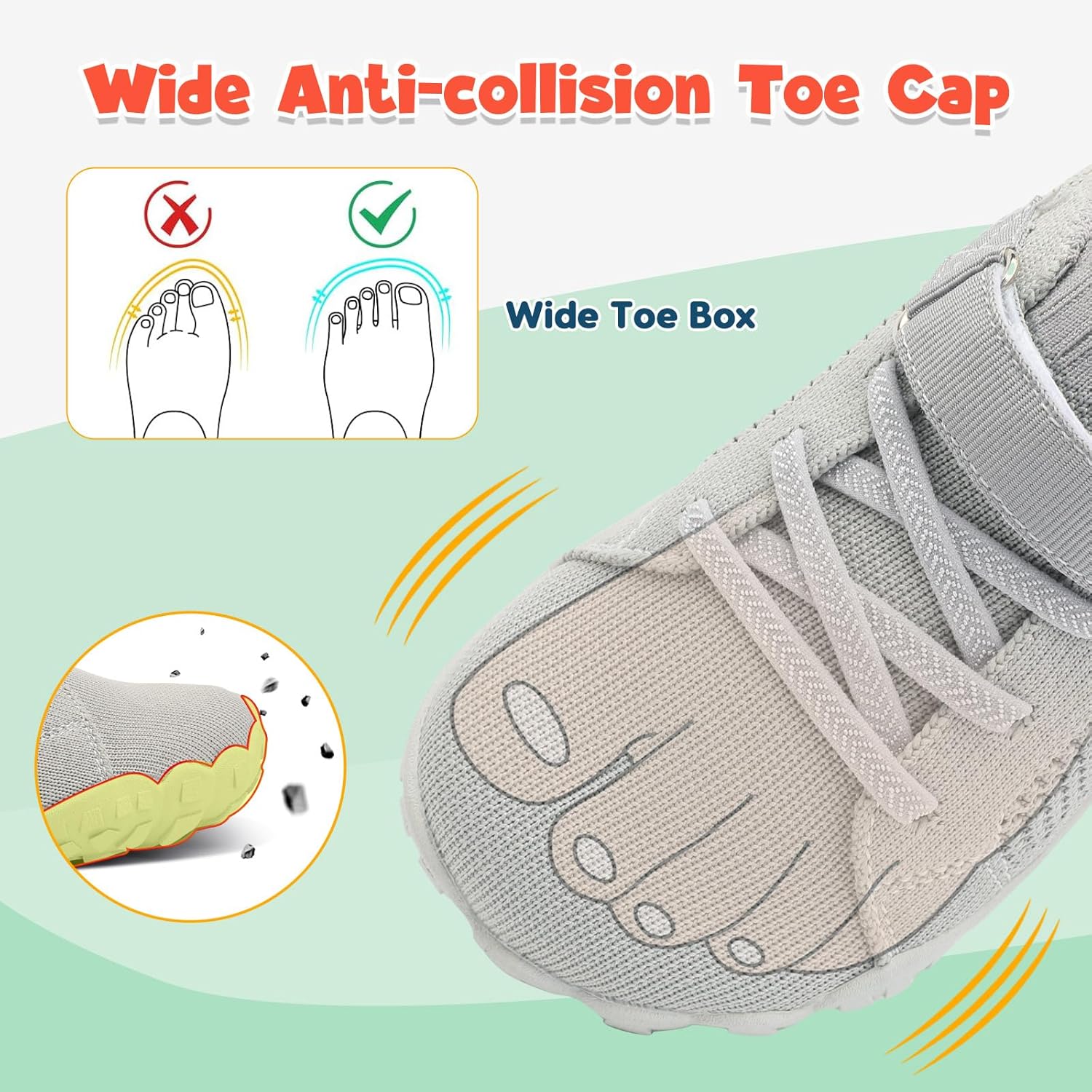 LeIsfIt Kids Girls Boys Shoes Wide Barefoot Shoes Kids Anti-Slip Sneakers Lightweight Hiking Sneakers for Toddler Little Big Kid - Image 3