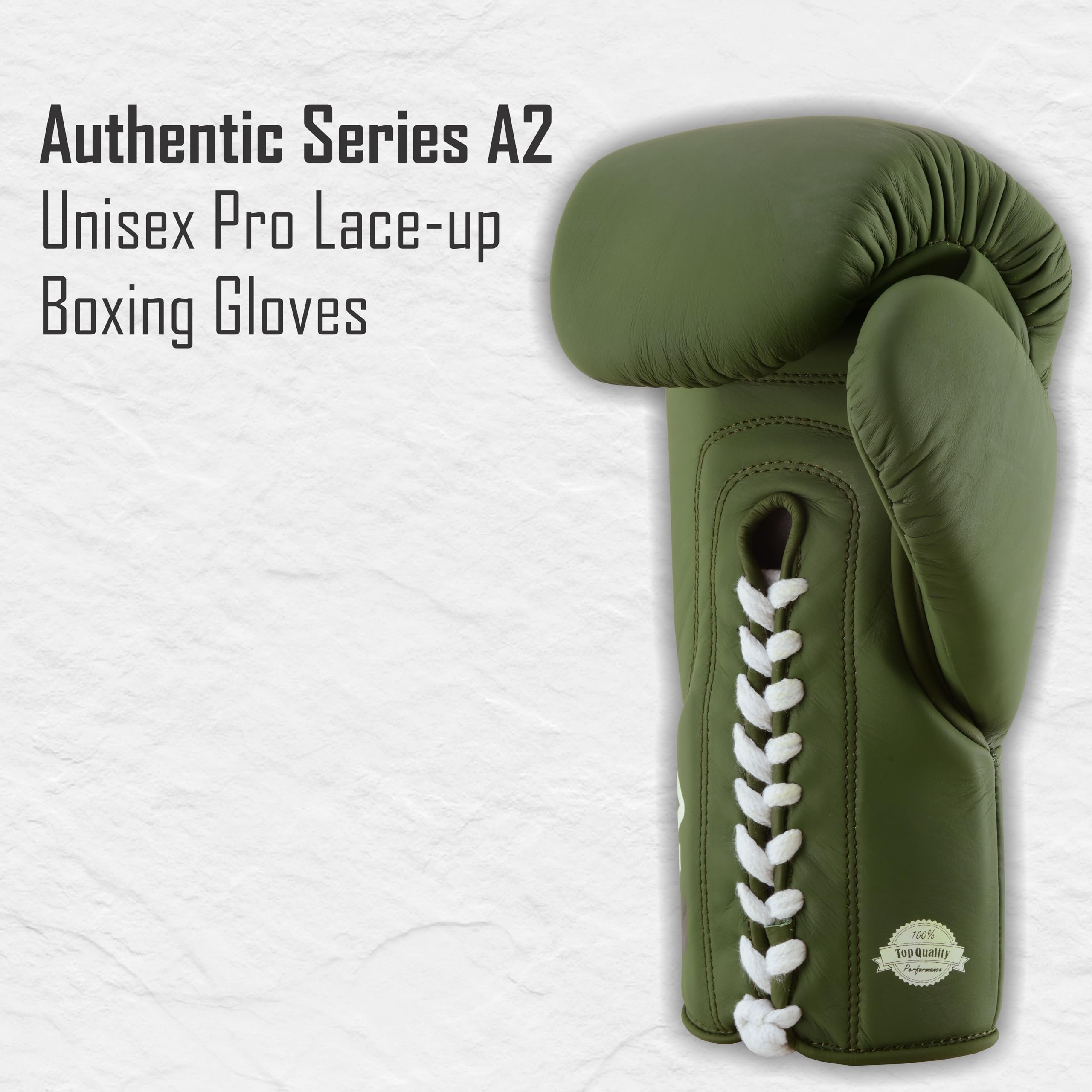 Authentic Series A2 - Guantoni da boxe professionali, con lacci, in vera pelle bovina, ideali per boxe, MMA, Muay Thai, kickboxing, arti marziali e sparring