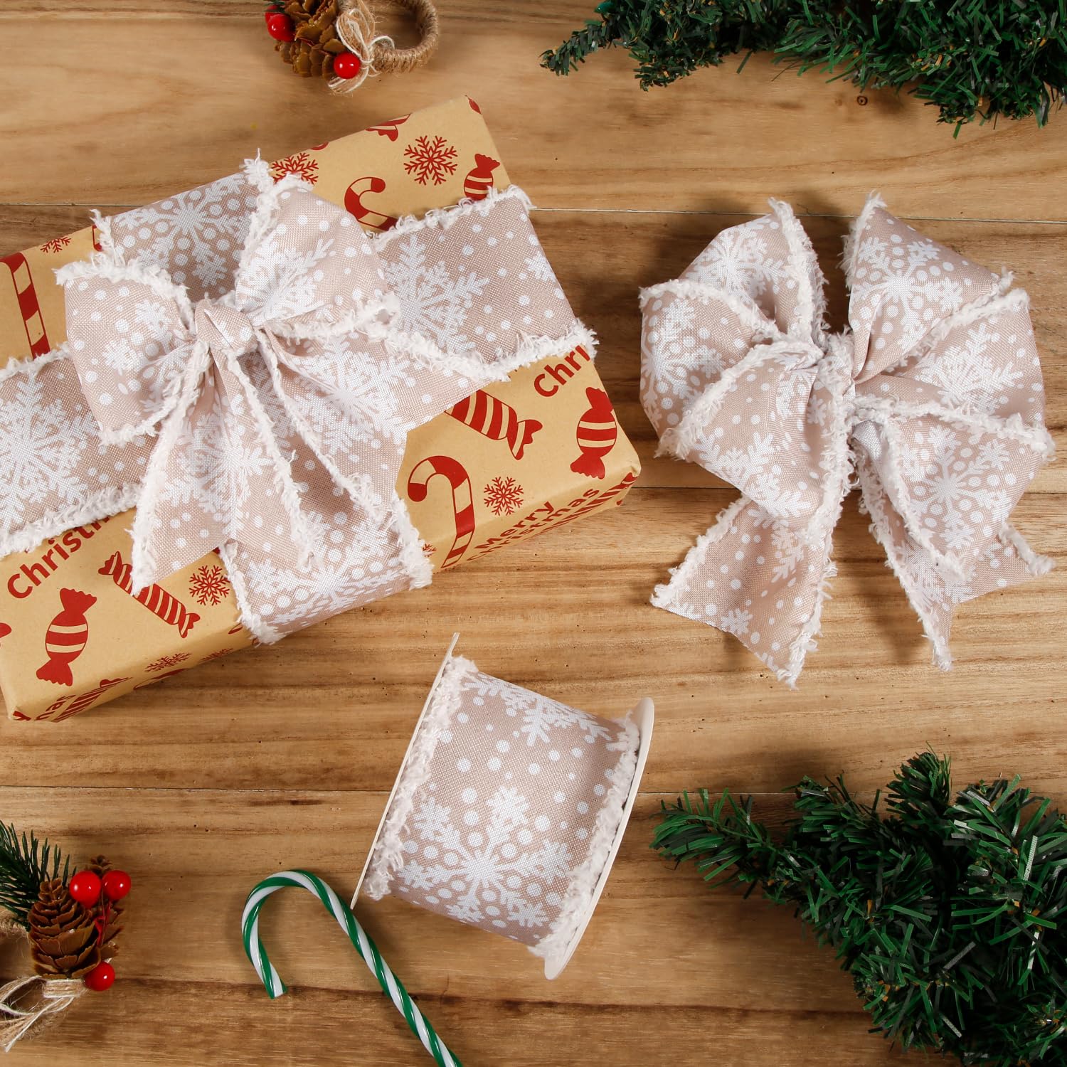 Lamè Natalizi 4 Rotoli - Rosso, Verde, Oro, Argento Per Decorazioni Albero E Festive