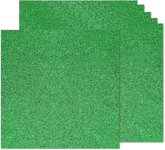 12 Sheets Green Glitter Cardstock Paper 12''x 12'', 250GSM/92lb Double-Sided Premium Sparkly Paper Heavy Card Stock for Gift Wrapping,Graduation Cap DIY Projects, Party Decoration