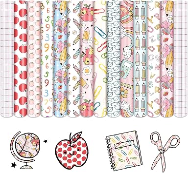Tintnut Pencil Permanent Vinyl 12 Sheets 12x10in Teacher Adhesive Vinyl | School printed adhesive vinyl sheets,for most cutting machine,home decor self sticker,easycut & weed,stretchy& washable