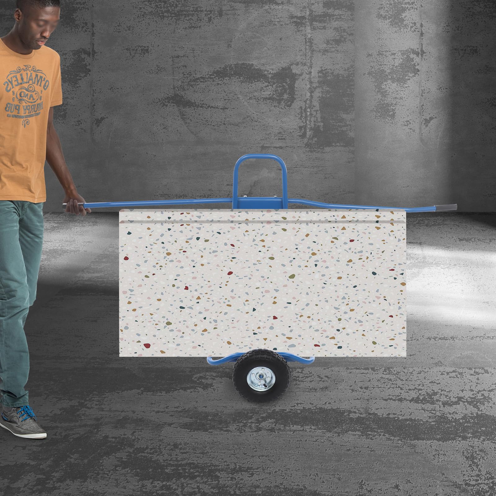 Carrello per il trasporto di lastre pesanti per lastre di compensato, cartongesso, pannelli in acciaio portatile, dispositivo di trasporto per la casa, ristrutturazione cantiere (blu)