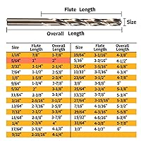 Vista 42 de Broca de cobalto de 3/16 pulgadas, brocas de metal HSS M35 para acero, acero inoxidable, hierro fundido, plástico duro y madera (20 unidades)