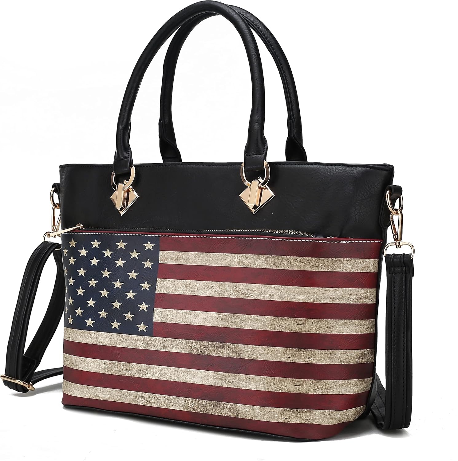 MKF Collection by Mia K. Signature Tote Bag for Women, Vegan Leather Top Handle Crossbody Bag Handbag Purse