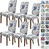 Vista 27 de SPRINGRICO Juego de 4 fundas para sillas de comedor, fundas elásticas para sillas de comedor, de elastano lavables, fundas para sillas Parsons