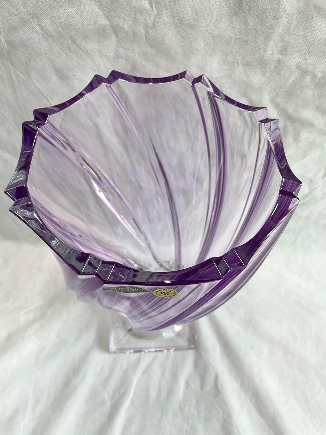 Crystal Vase 13 ", Flower Vase ,Bohemia Crystal Home Decor, Centerpiece Purple Bud vase, Czech Crystal Glass, Wedding Gift