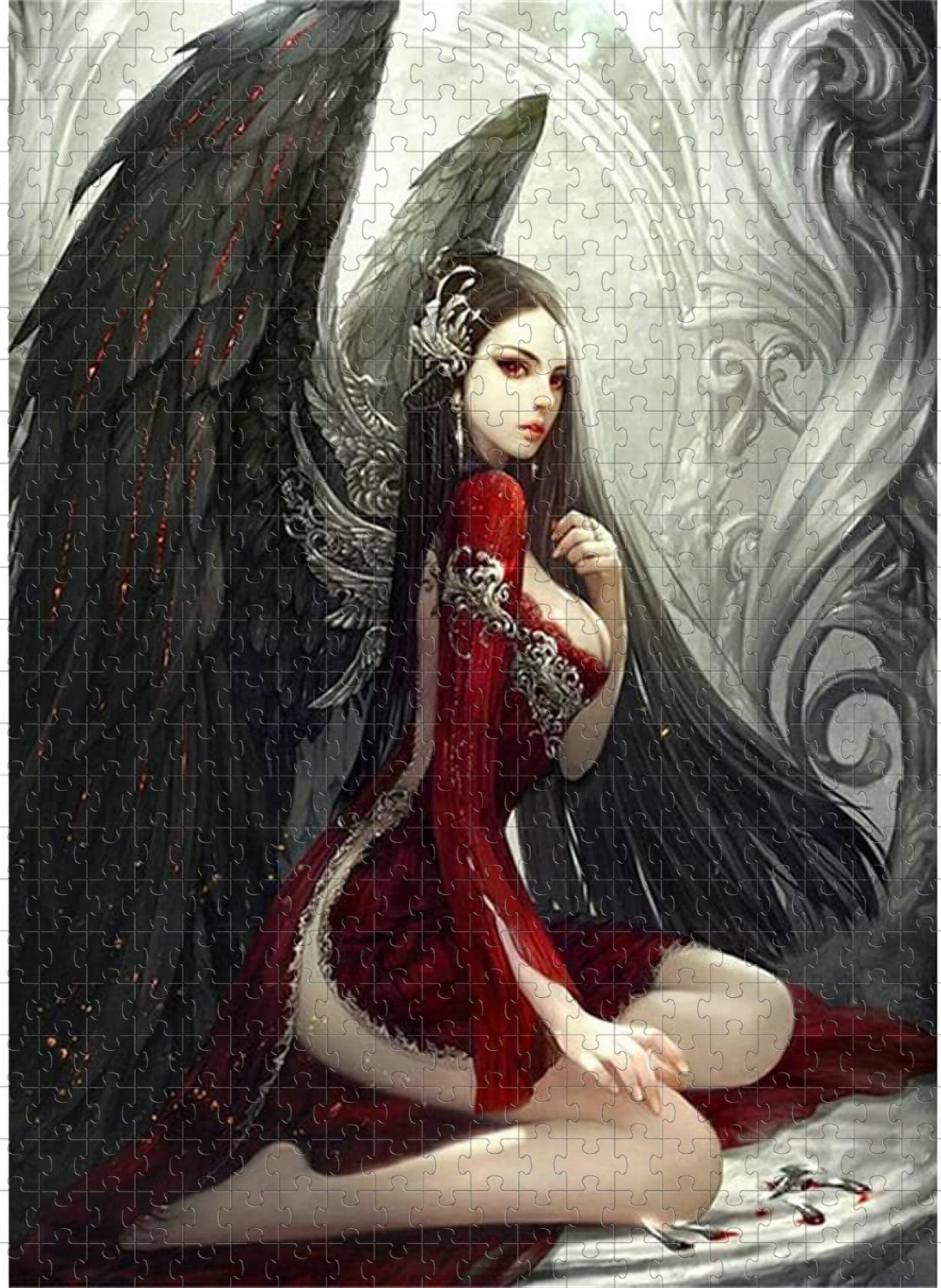 Dark Angel in Red Dress - ZZ 500 Piece Paper Puzzle