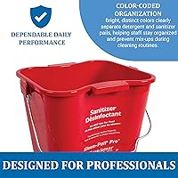Vista 4 de San Jamar Kleen-Pail Pro - Cubo desinfectante con asa de alambre para limpieza, cocinas, restaurantes y uso de conserjería, plástico, 6 cuartos