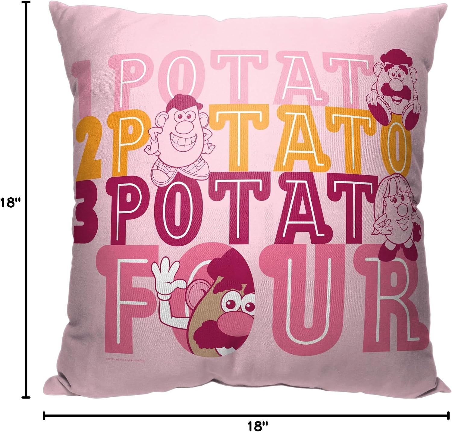 NORTHWEST Potato Head Pillow, 18" x 18", 4 Potato