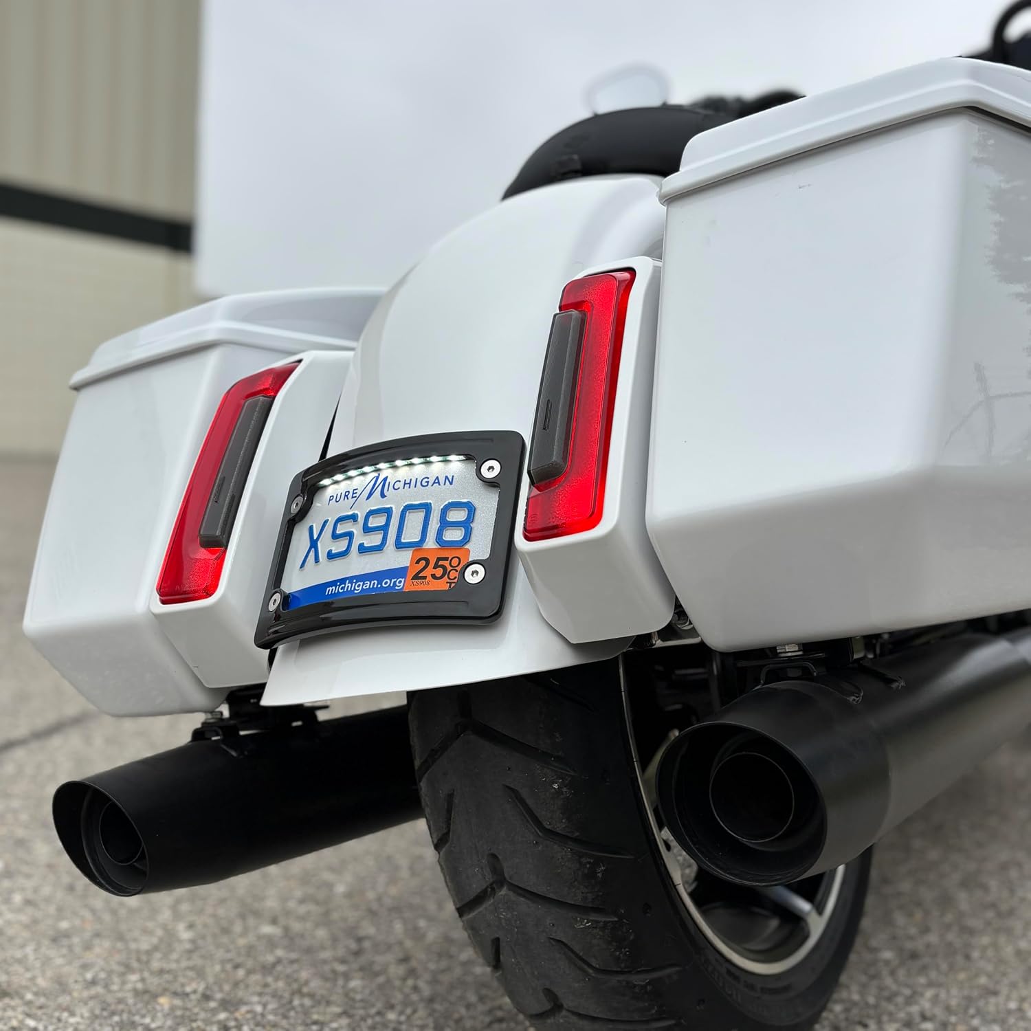 HOGWORKZ Black LED License Plate Frame Mount Compatible for 2023-2026 Harley Touring
