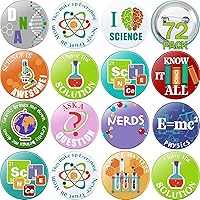 Vista 1 de WILLBOND 72 unidades, 72 unidades, botones de recuerdos de fiesta, botones a granel, botones de pinback con tema de ciencia, pines de diseño