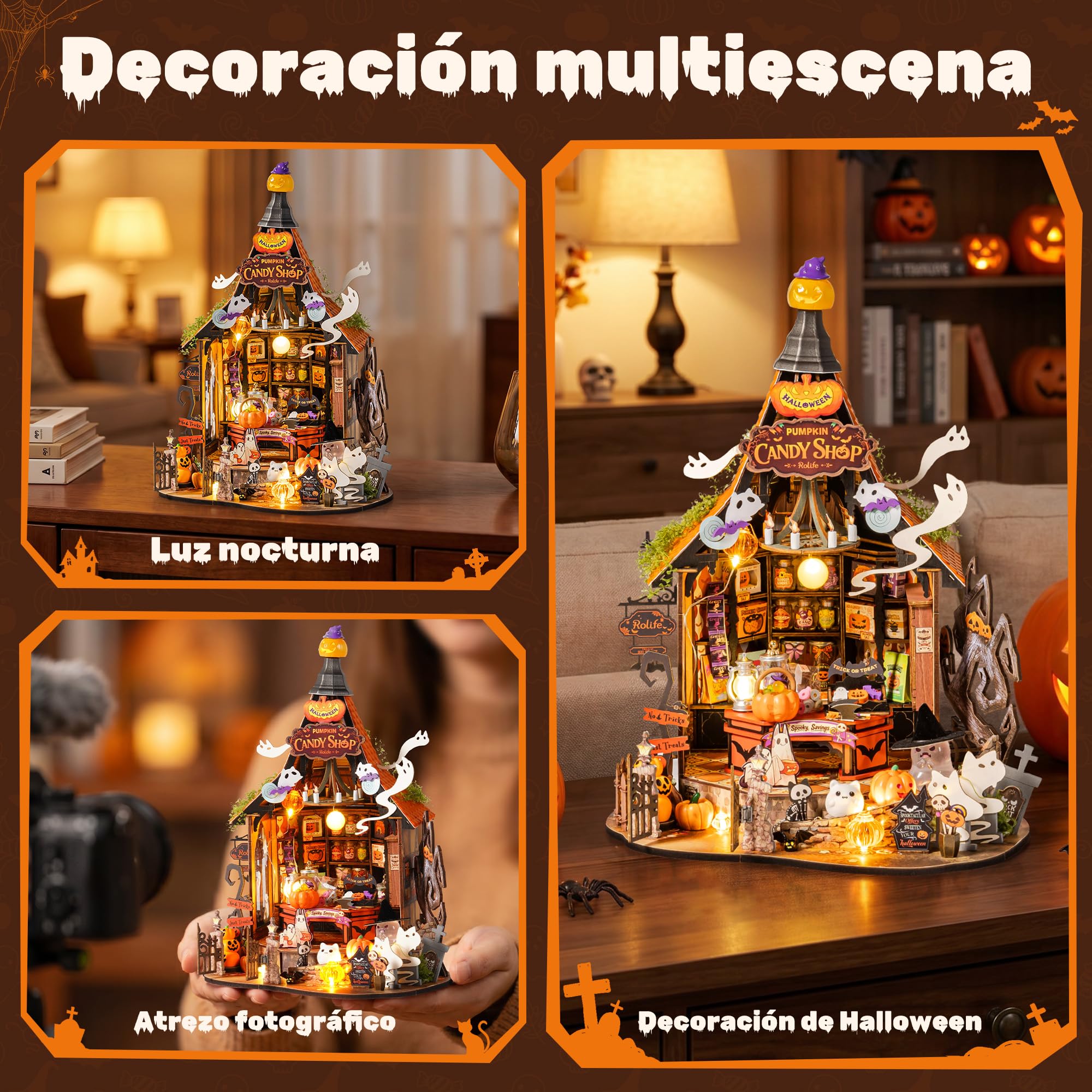 Rolife DIY Miniatura Casa de Muñecas Haunted Candy House 364 Pzs Madera