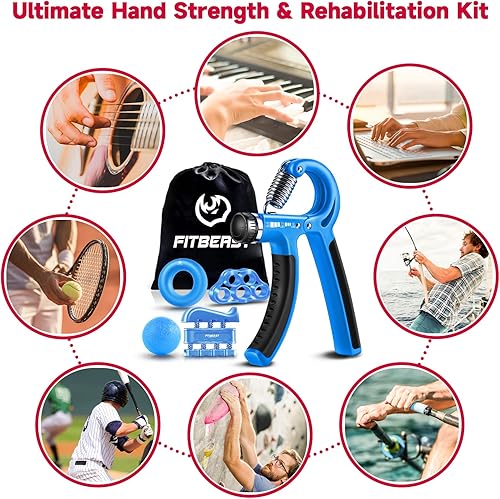 Miniatura 5 de FitBeast - Kit para fortalecer mano y dedos (5 accesorios), fortalece potencia de la mano y dedos y agarre, también fortalece la muñeca