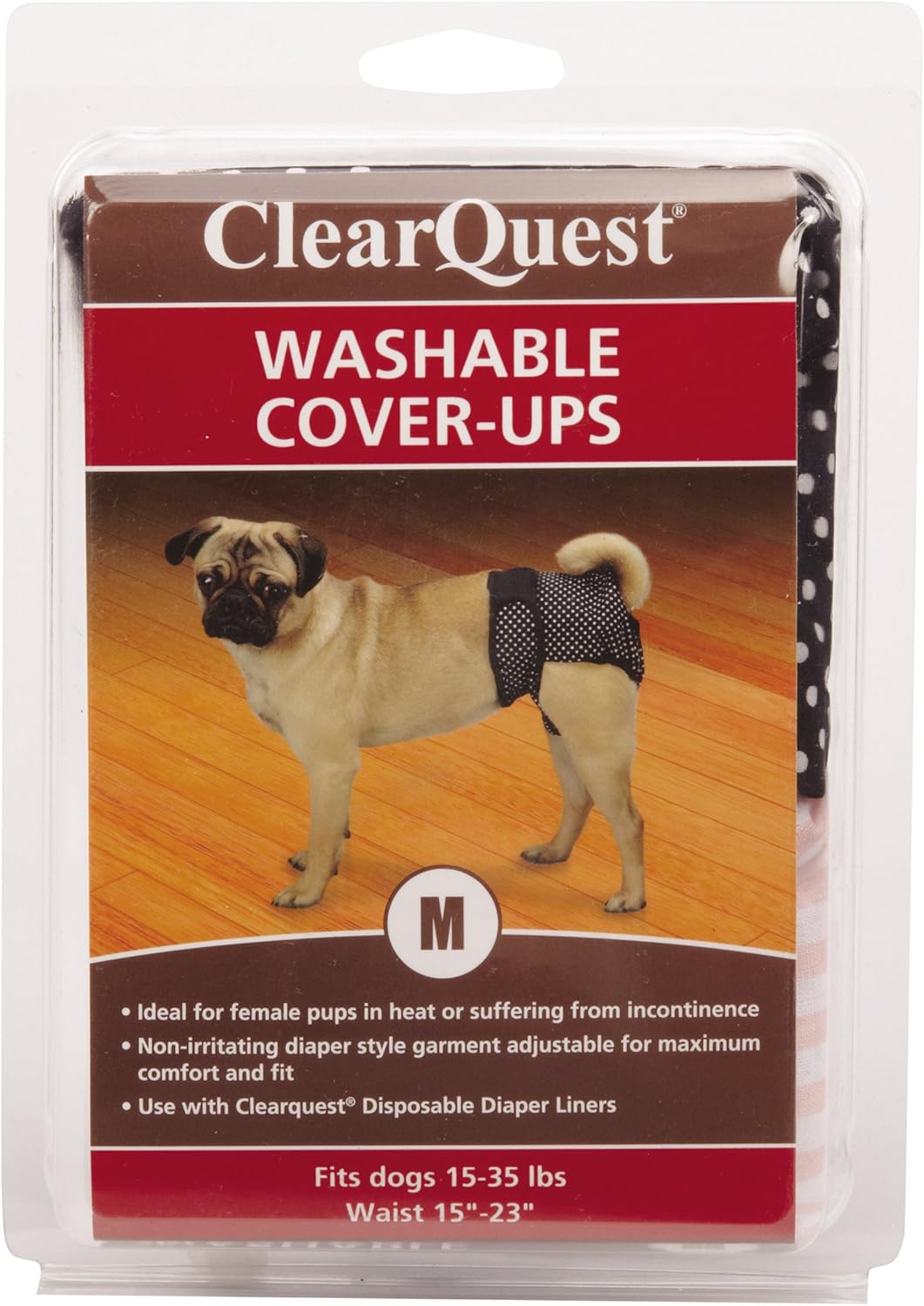 Clear Quest Wetness and Stain Protecting Dog Cover-Ups Dog Diapers, 2-Pack