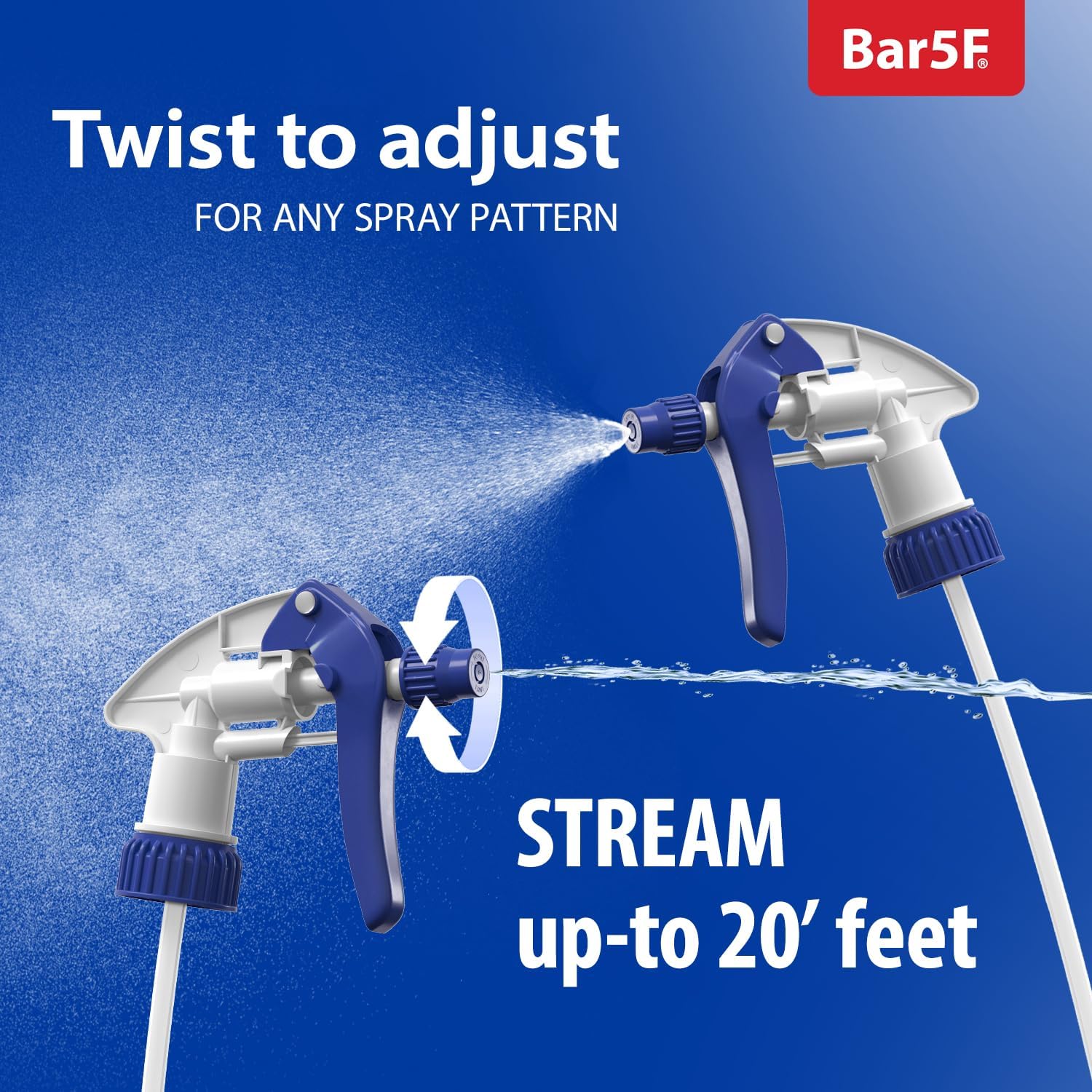 12-Pack Replacement Trigger Sprayer Nozzles for 16oz - 32oz Bottles | Chemical Resistant, Adjustable, Leakproof