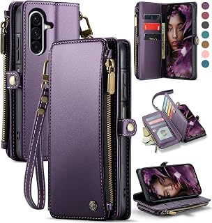 Defencase for Samsung Galaxy A17 5G Wallet Case with Card Holder, Purple