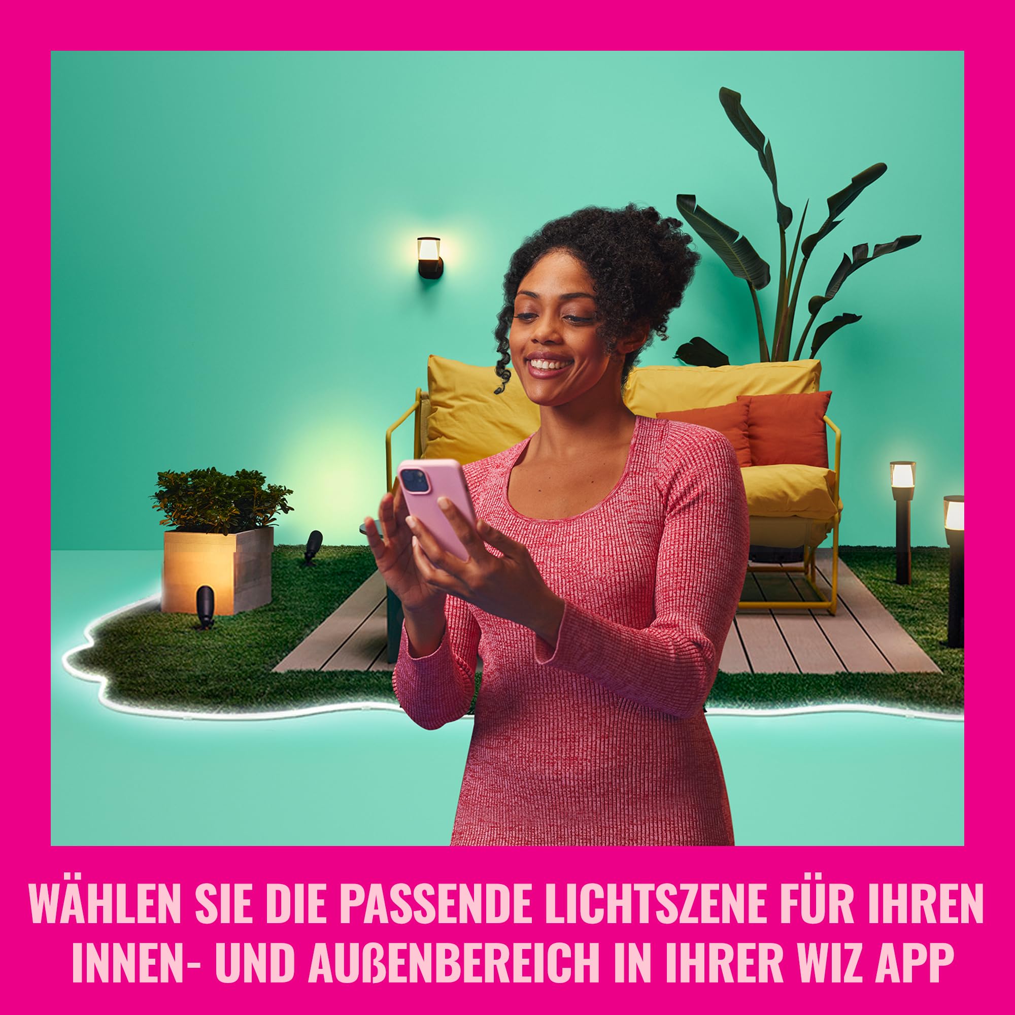 WiZ Outdoor Lightstrip Tunable White & Color, dimmbar,16 Millionen Farben, 5 Meter, smarte Steuerung per App/Stimme über WLAN, weiß