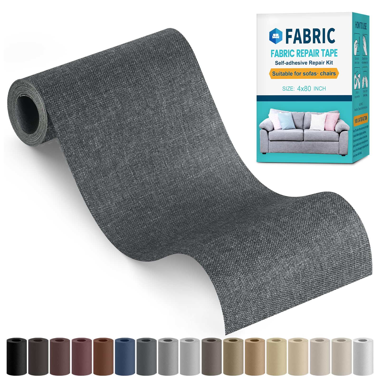Flicken Selbstklebend Stoff, Reparatur Patches Selbstklebend, Textilklebeband Reparaturflicken für Sofas, Autositze, Kleidung, Kissen