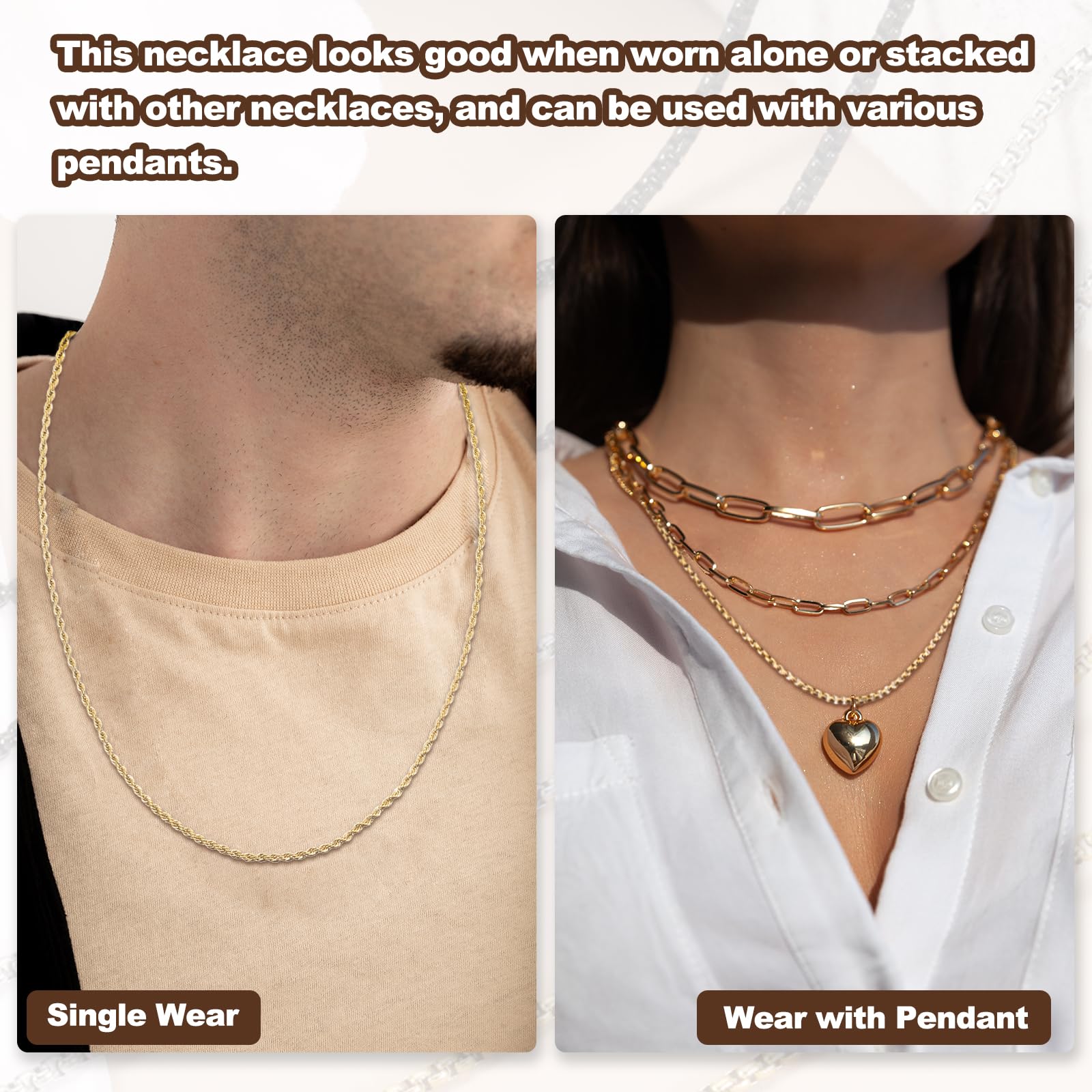 PATIKIL Collana a catena a serpente, sottile, rotonda, in acciaio inossidabile, con chiusura a moschettone, per uomini e donne, gioielli fai da te, regalo