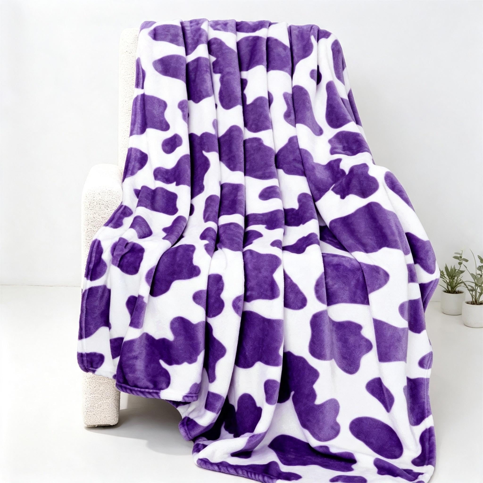 GEULAY Purple Throw Blanket for Bed, Lavender, 50"x60"