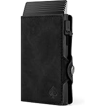 CARD Nine! Clip Wallet with RFID Protection - Cash Clip Wallet - Slim Wallet with Money Clip - Card Case for Men and Women - Wallet for Cards & Notes - Wallet Black with Coin Compartment