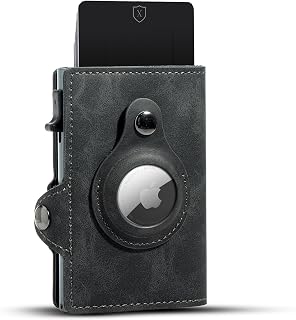 Xclusive Airtag Wallet for Men | Trifold RFID Wallet | Luxurious Card Holder & Minimalist Wallet with Money Clip | Blend of Luxury & Utility in Men’s Wallets | Dark Gray
