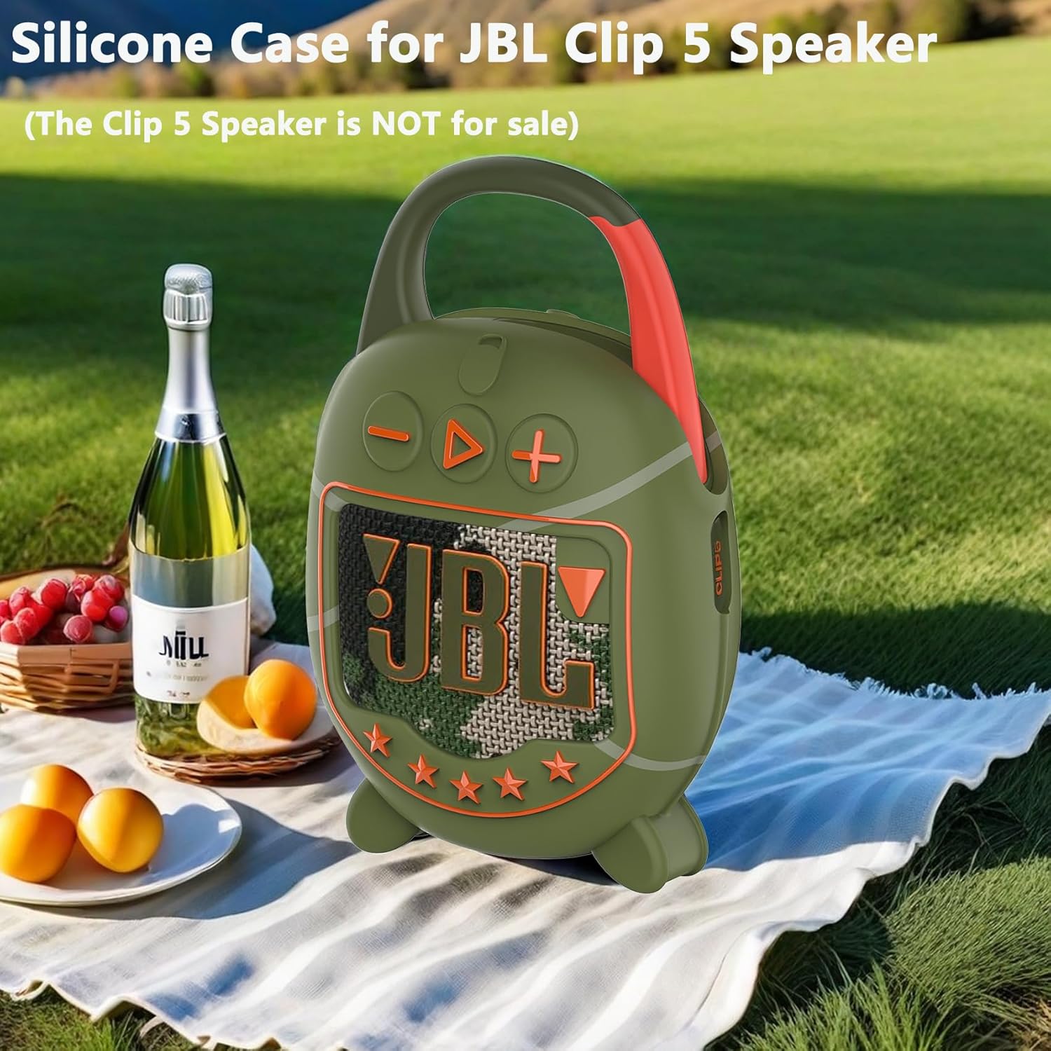 JCHPINE Silicone Cover Case for JBL Clip 5 Ultra Portable Bluetooth Speaker, Protective Skin Accessories for JBL Clip 5 Pro Sound Bluetooth Speaker Stand Up (Only Case) (Squad) - Image 7