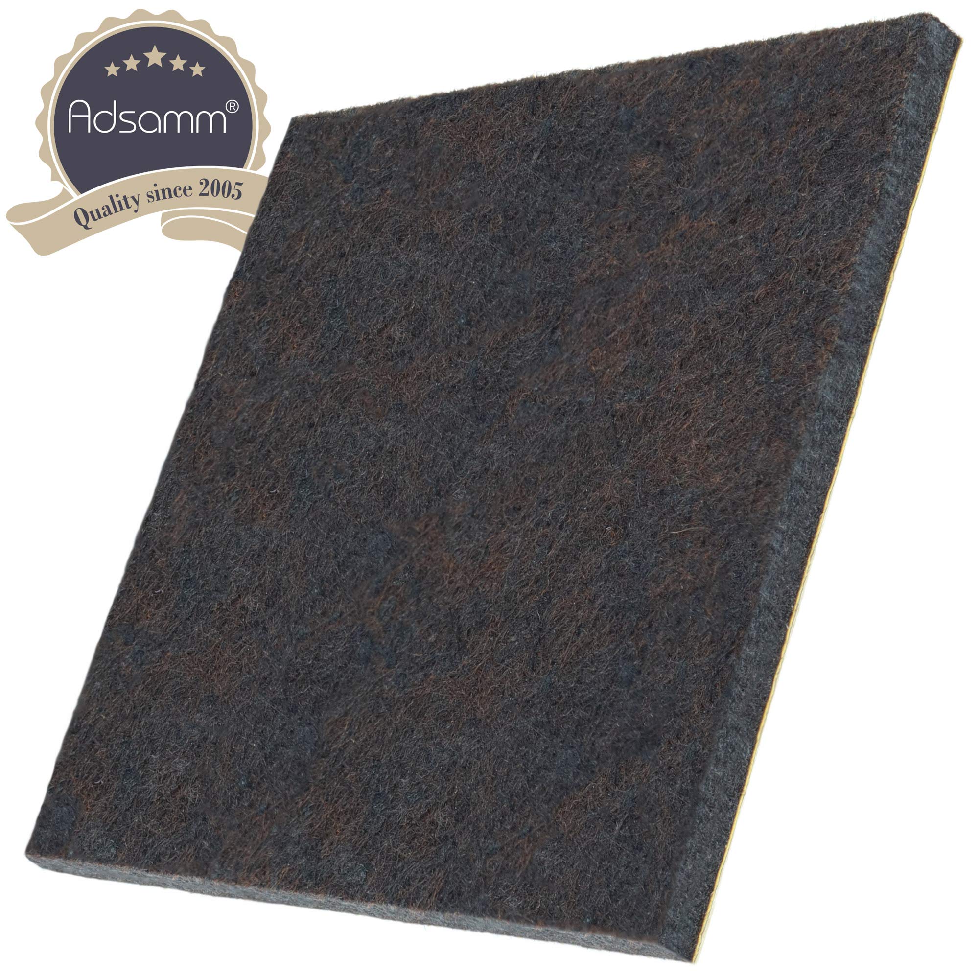 Adsamm 32 x self-Adhesive Felt Pads Brown 3 94x3 94 100x100 mm Square Felt Furniture Glides with 0 — view 2