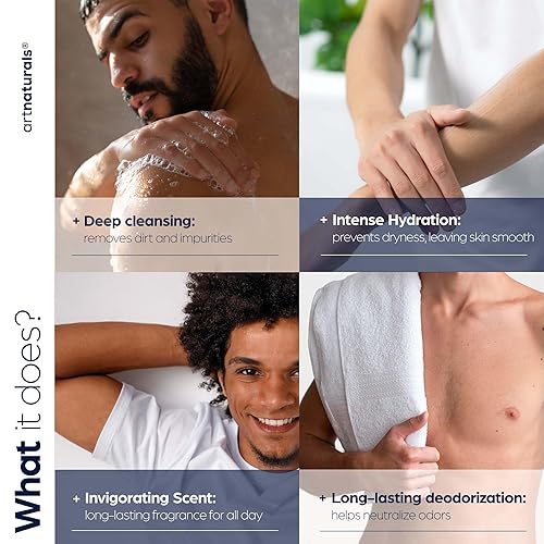 Miniatura 3 de artnaturals Gel de ducha natural para hombre que limpia, refresca, desodoriza e hidrata (16 onzas líquidas, paquete de 1)