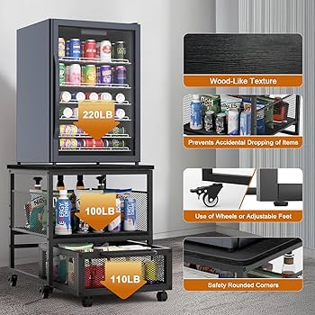 Mini Fridge Table Sasyxdc Mini Fridge Stand With Storage Drawer 300 Lb Load Capacity Mini Fridge Stand Lockable Wheel Beverage Compact Refrigerator Stand Storage Cabinet Do Mini Fridge Shelf