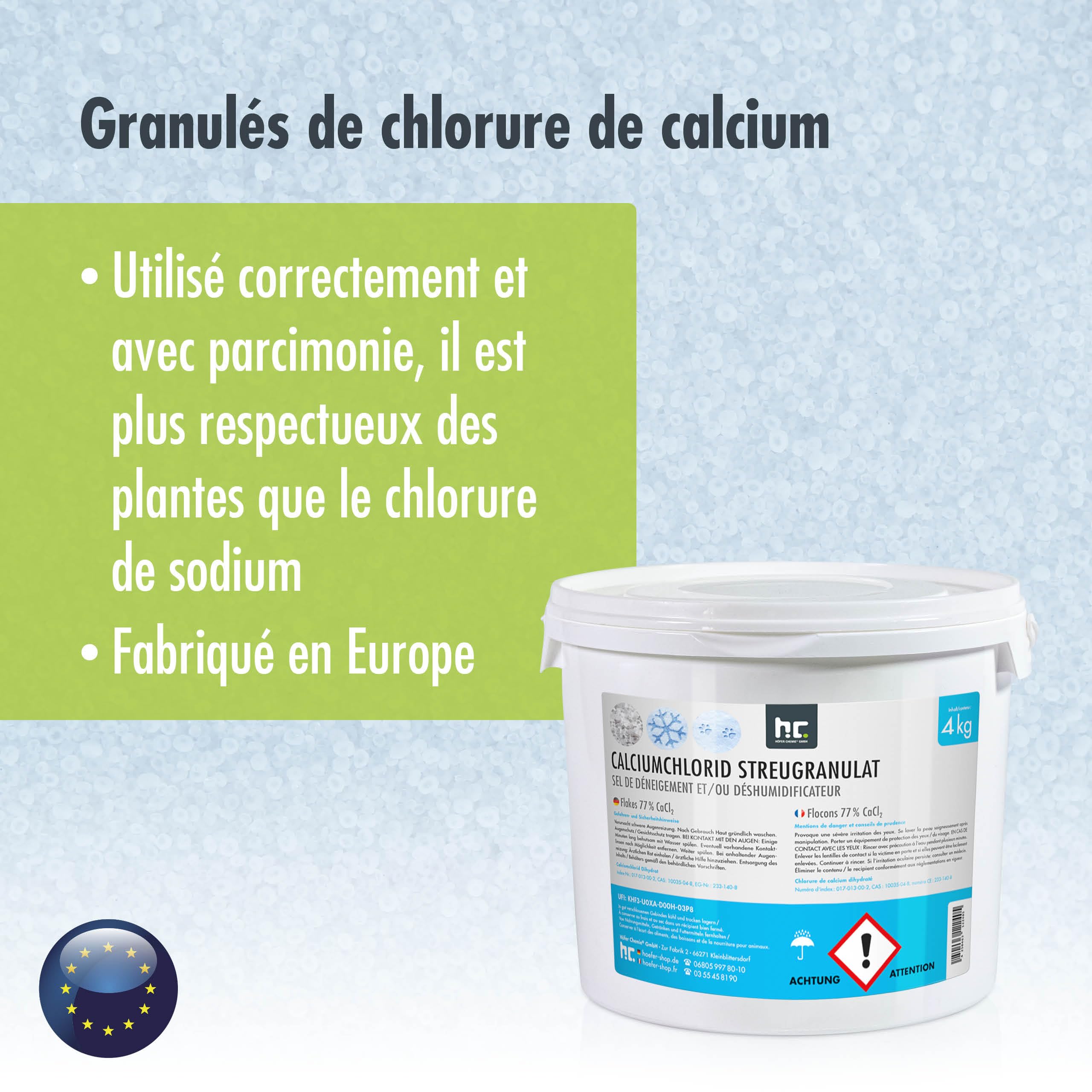 Höfer Chemie 4 kg Granulés de chlorure de calcium et déshumidificateur, très efficaces