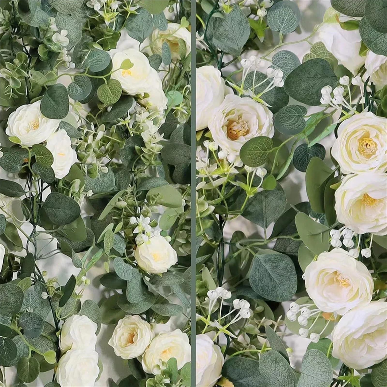 Elegante 6FT künstliche Girlande mit realistischen Rosen und Blättern Rosenranken für Hochzeit, Deko