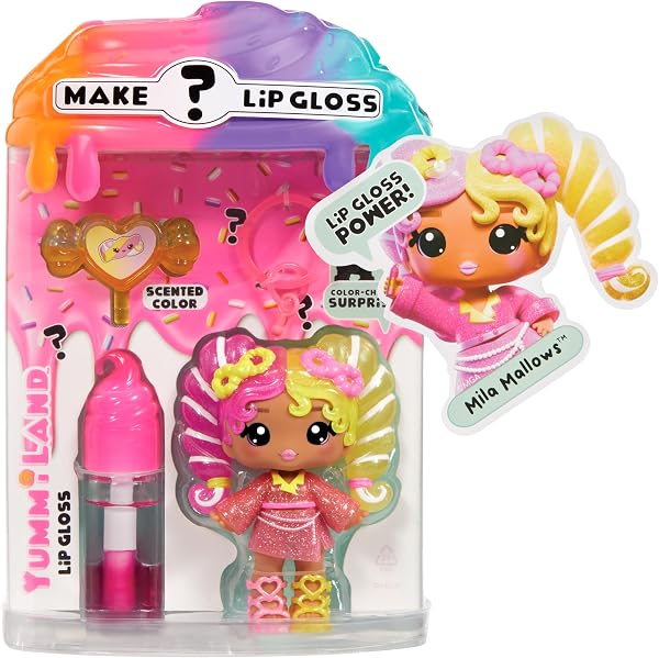 Yummiland Lip Gloss Doll : Mystery Color Change - Mila Mallows - Comprend 1 Poupée, Lip Gloss DIY + Porte-Clés Amovible, Jeu Cosmétique, Collection, pour Enfants de 4 Ans et Plus - 5