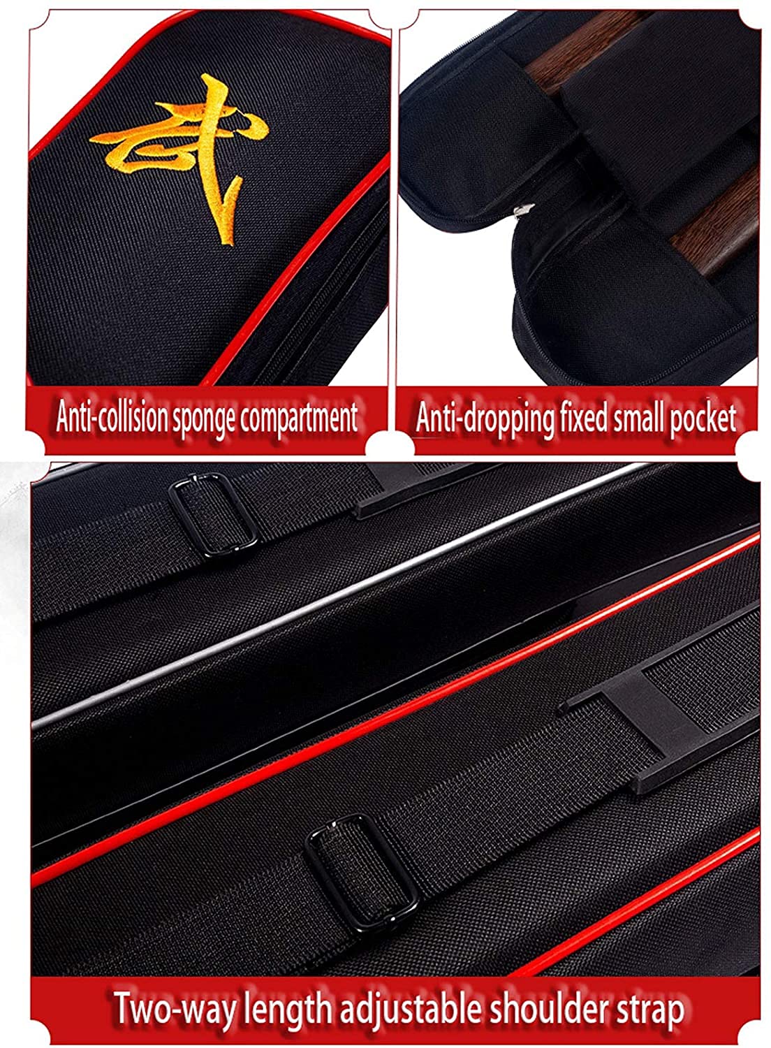 Imbottito Custodia Spada Borsa Multifunzione Tracolla Borse, Arti Marziali Cinesi Taichi Spada Storage Pack di Spada Borsa con Tasche Multiple