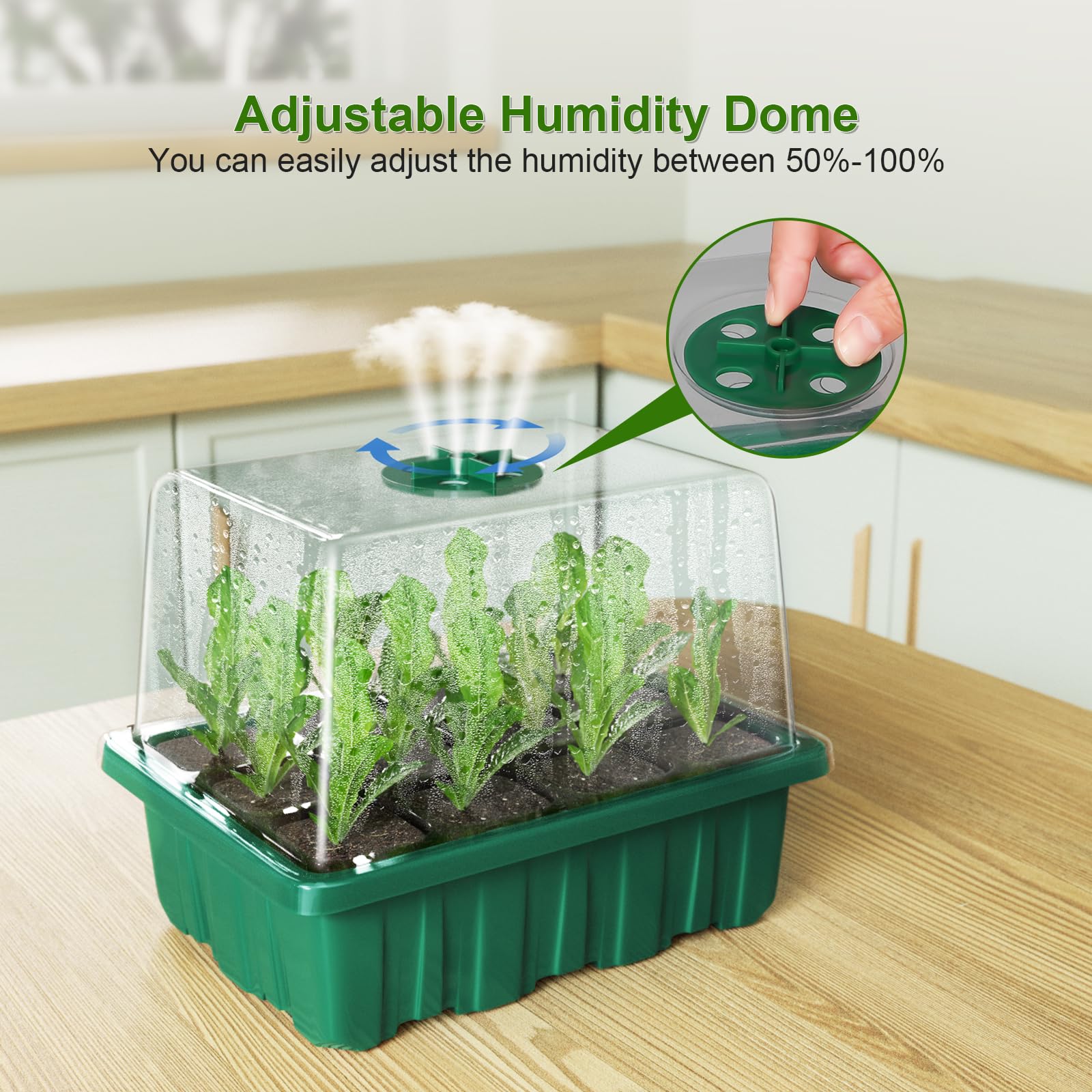 Kit Démarrage Semis 2 Plateaux 80 Alvéoles - Avec Lumières LED Ajustables Et Dômes Humidité 9 Cm, Pour Serre Intérieure