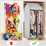 Univivi Hanging Garment Bags,2PCS Garment Clothes Cover Protector Garment Rack Cover Protector Well-Sealed Dress Bags with Clear Windows for Suits Long Dresses(54 Inch)