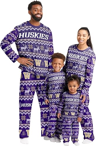 Miniatura 28 de FOCO - Conjunto de pijama familiar a juego con estampado llamativo del equipo de la NCAA, para unisex-adulto