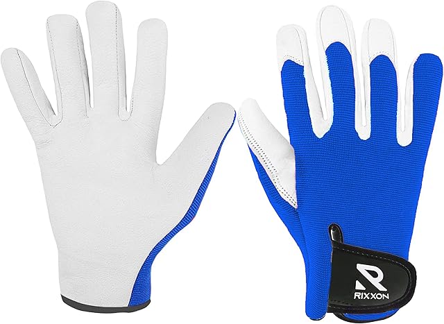 Rixxon Heavy Duty Gardening Gloves for Women and Men  Multipurpose Thorn Proof and Waterproof Garden Gloves Made of Leather & Breathable Spandex